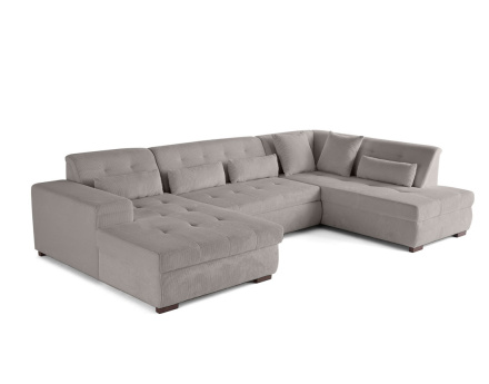 Canapé panoramique convertible Vermont 7 pl en velours côtelé - droit