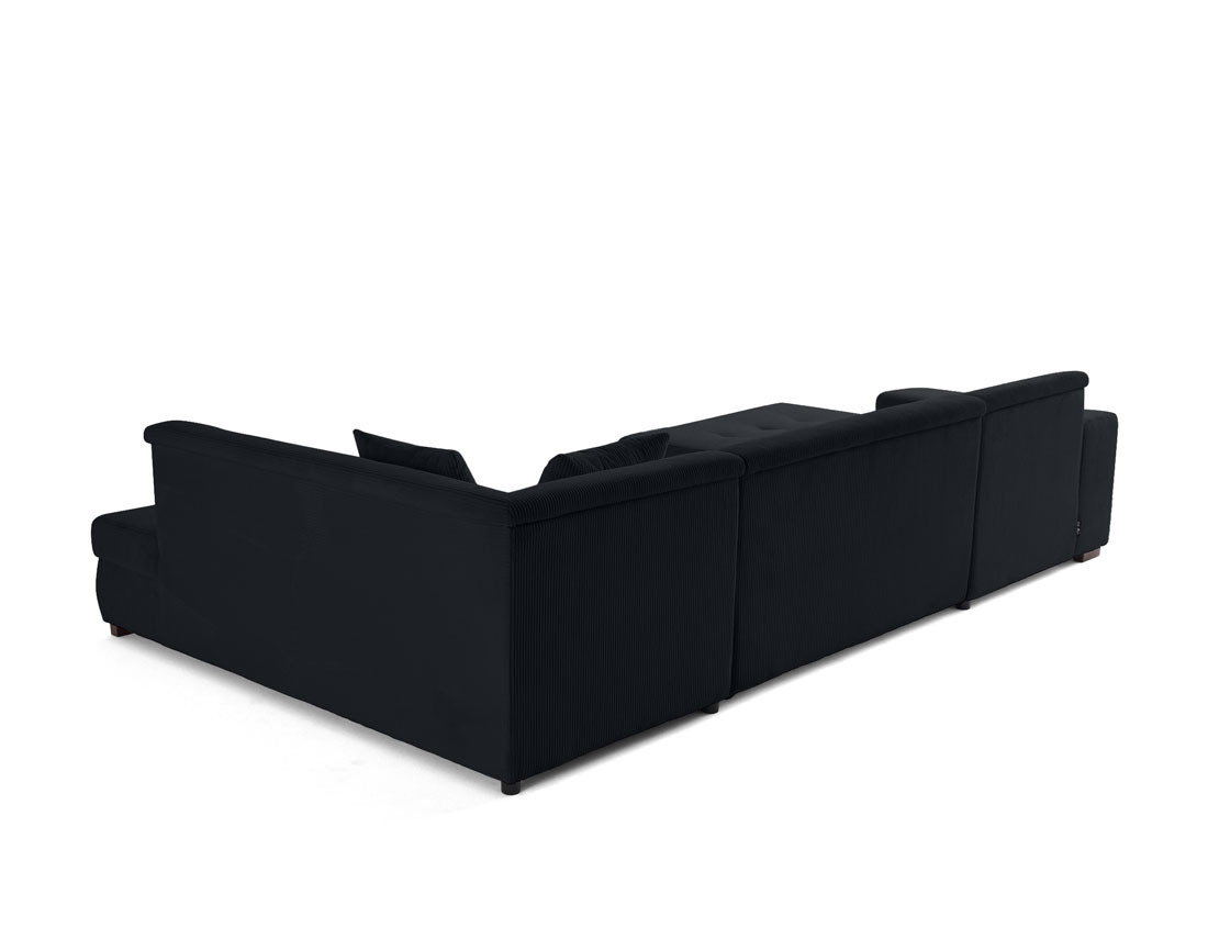 Canapé panoramique d'angle droit 7 places en velours côtelé Vermont