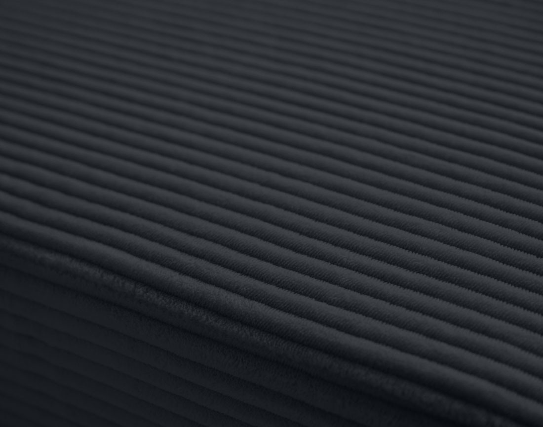 Canapé panoramique d'angle droit 7 places en velours côtelé Vermont