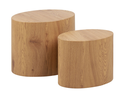 Lot de 2 tables basses chêne naturel 48 et 40 cm Aeryn