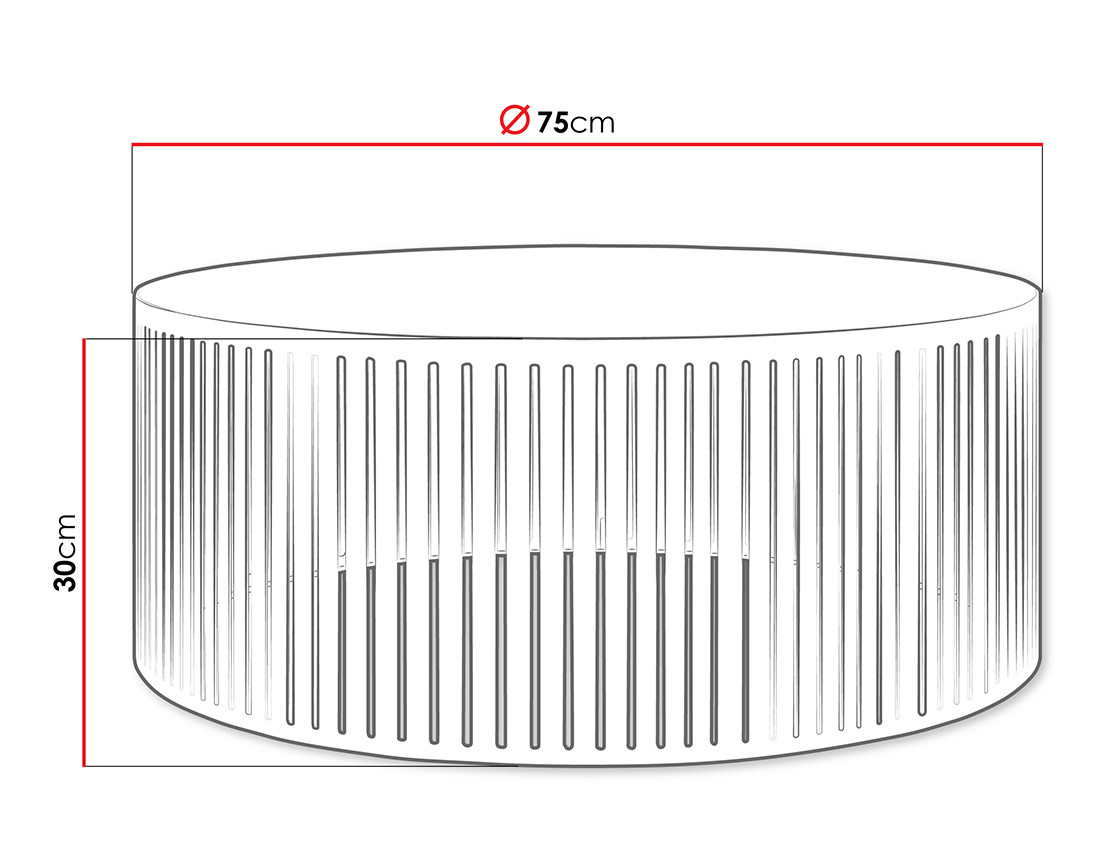 Table basse noir 75 cm Sally