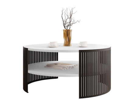 Table basse blanc et noir 1 niche 75 cm Cruz