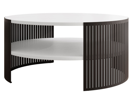 Table basse blanc et noir 1 niche 75 cm Cruz
