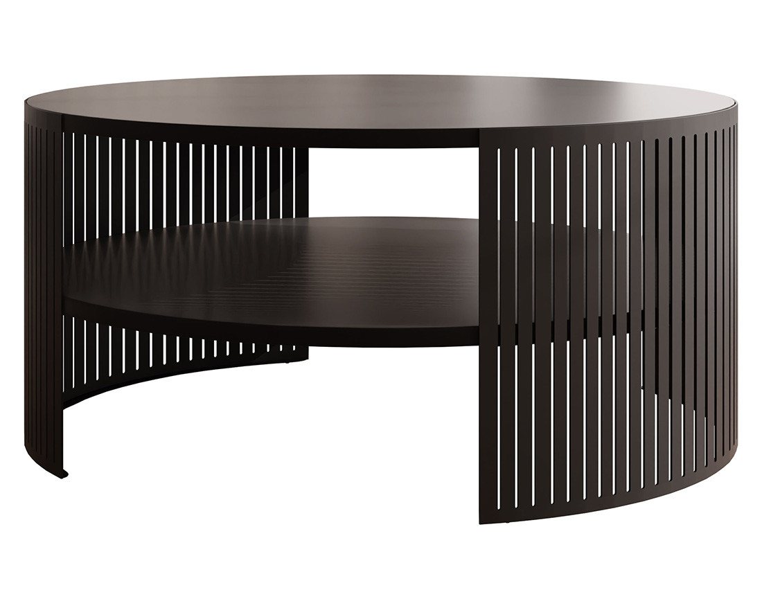 Table basse noir 1 niche 75 cm Cruz