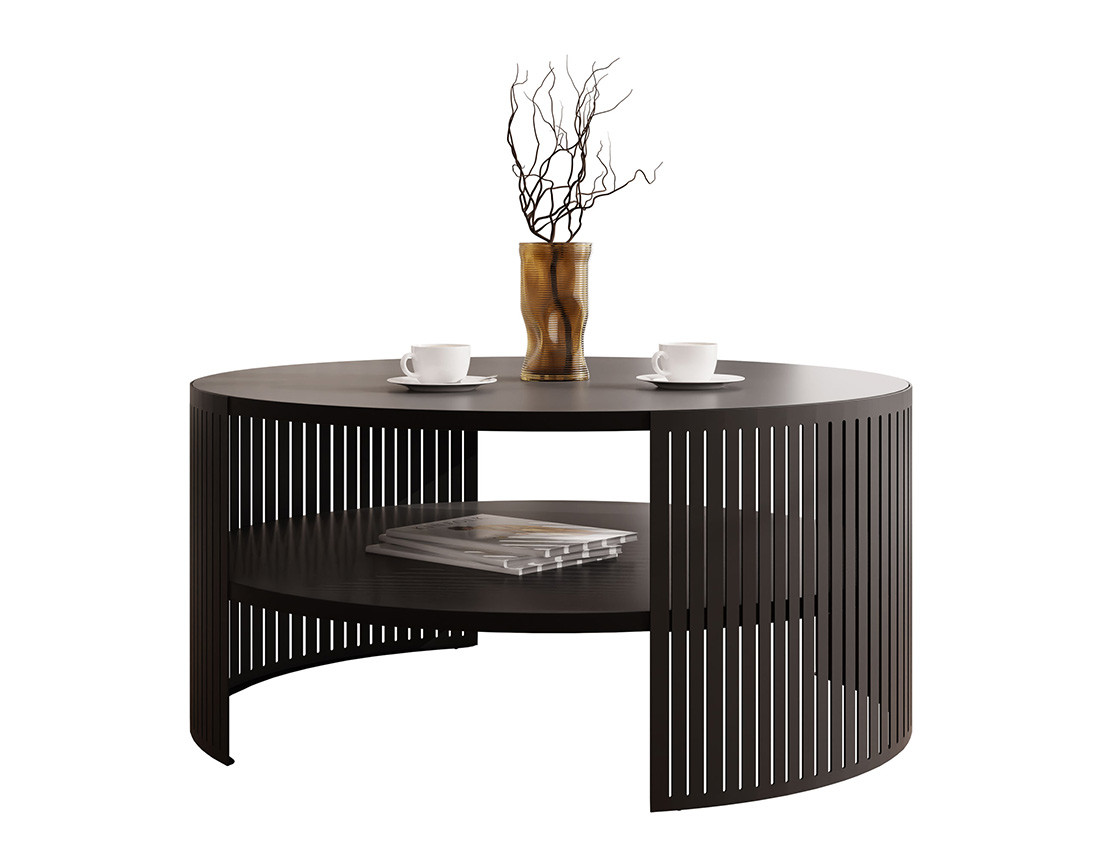 Table basse noir 1 niche 75 cm Cruz