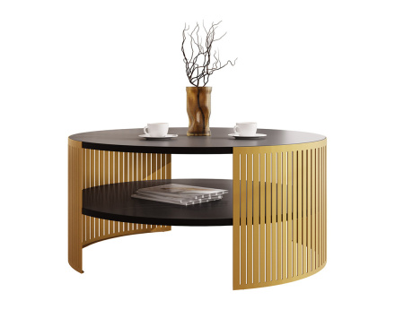 Table basse noir et doré 1 niche 75 cm Cruz