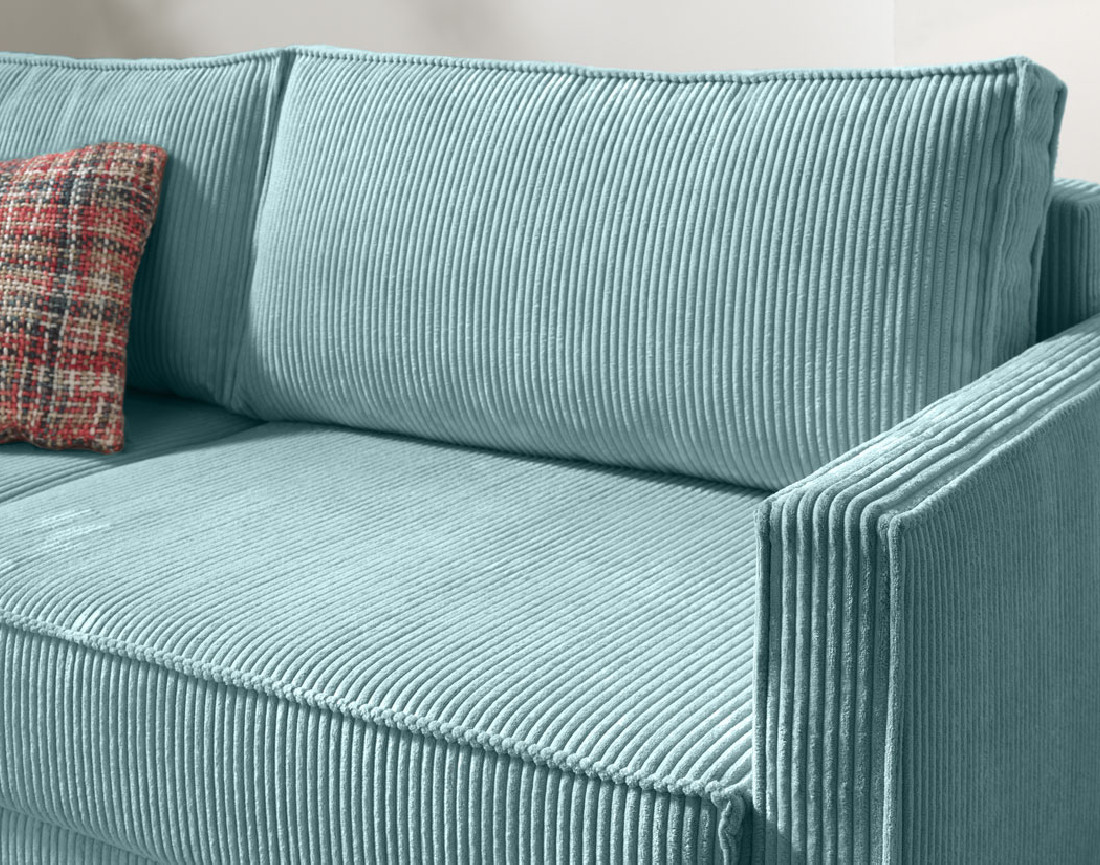 Canapé 3 places convertible avec coffre en velours côtelé Charlie