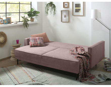 Canapé 3 places convertible avec coffre en velours côtelé Charlie