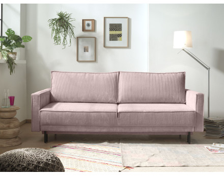 Canapé 3 places convertible avec coffre en velours côtelé Charlie