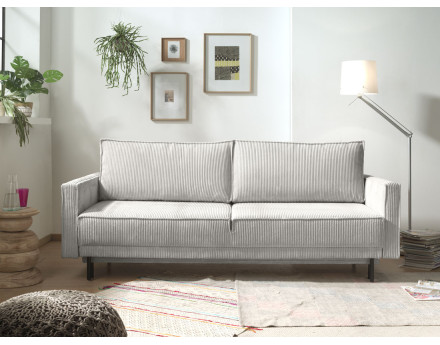 Canapé 3 places convertible avec coffre en velours côtelé Charlie