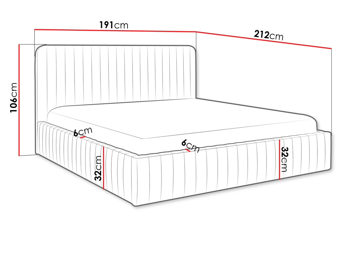 Lit coffre 180x200 cm sommier inclus en velours Stuart