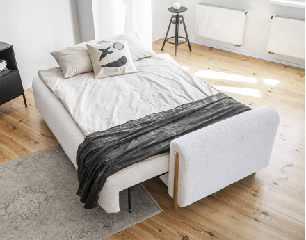 Canapé 3 places convertible avec coffre en tissu bouclette Glendale