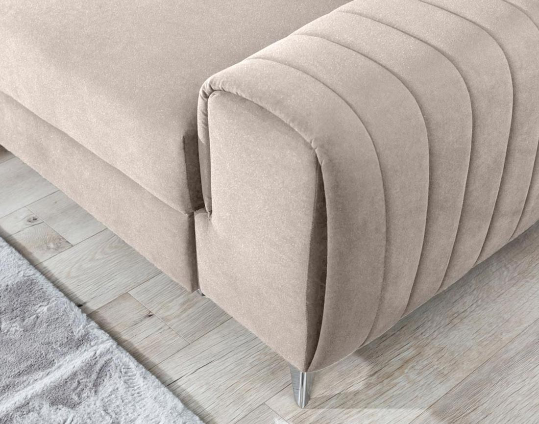 Canapé d'angle gauche 5 places convertible avec coffre en velours Talisay