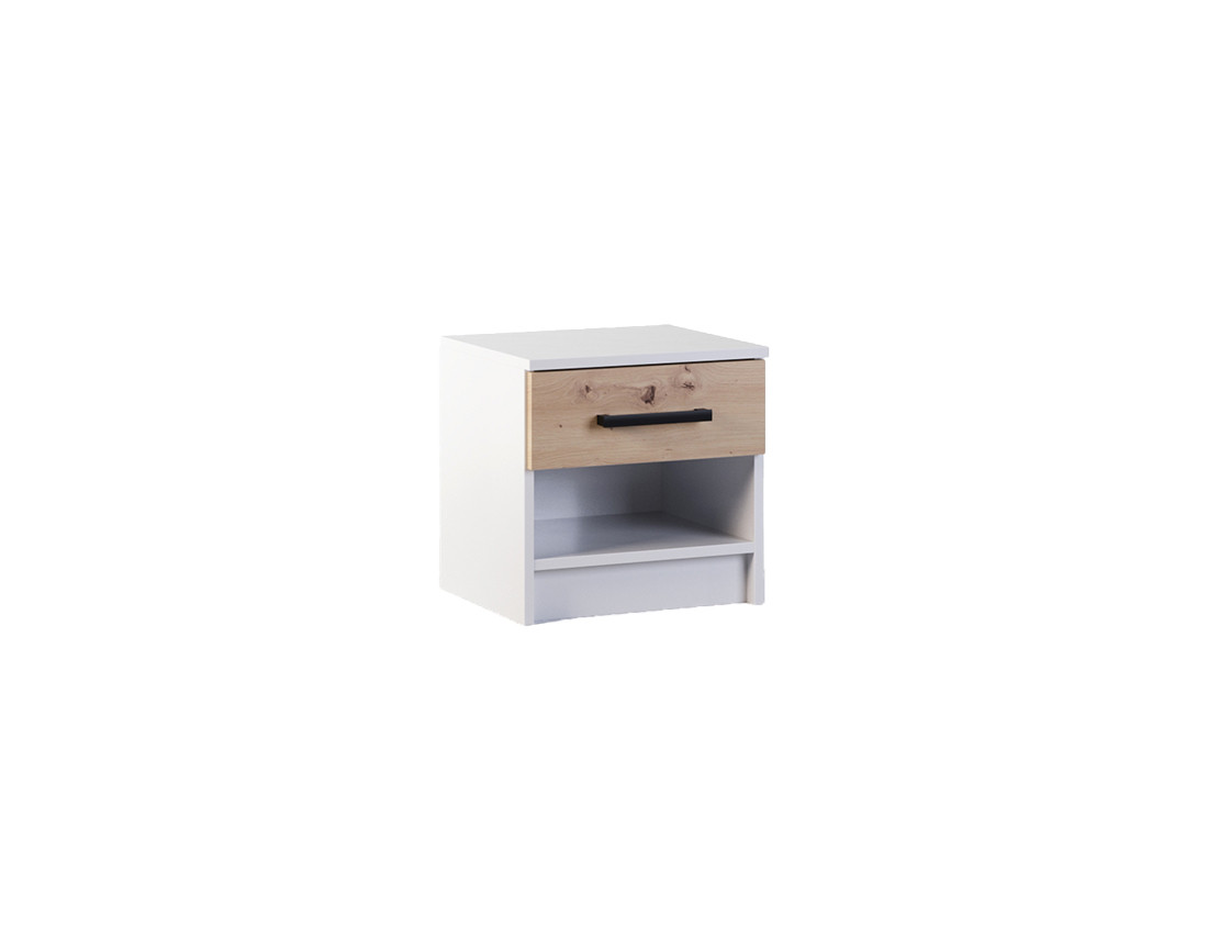 Table de chevet bois et blanc 40 cm Hayato