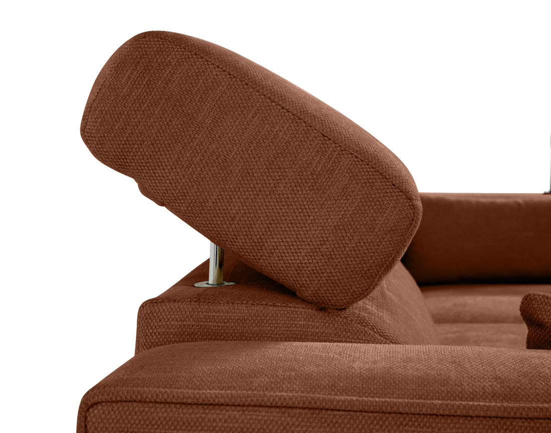 Canapé d'angle convertible avec têtières coffre 4 places Alicante