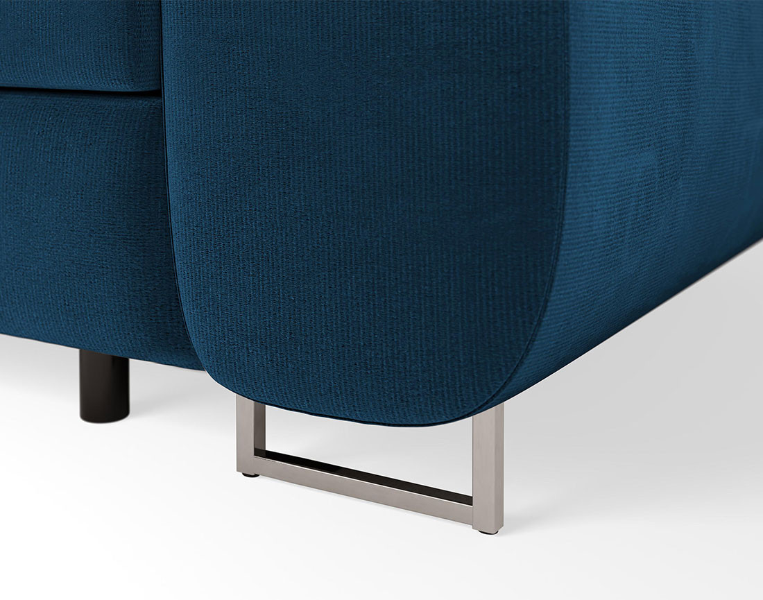 Canapé droit 2 places avec têtières ajustables en velours Pablo