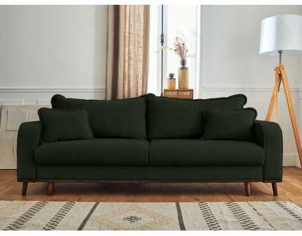 Canapé 3 places - convertible avec coffre en velours côtelé Albane