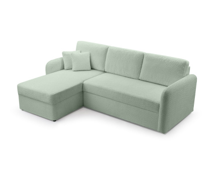 Canapé d'angle 4 places convertible en tissu bouclette Pocatello