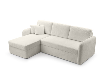 Canapé d'angle 4 places convertible en tissu bouclette Pocatello