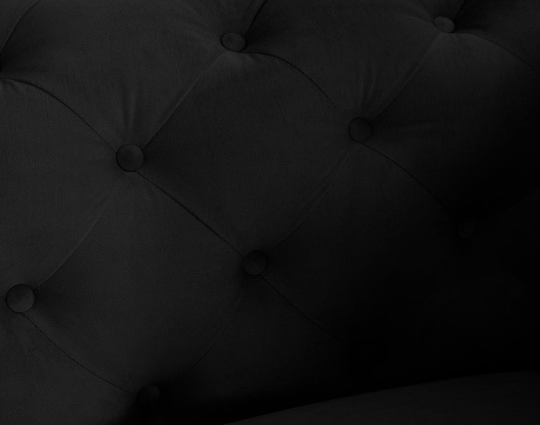 Canapé 2 places chesterfield en velours pieds en métal doré Camden