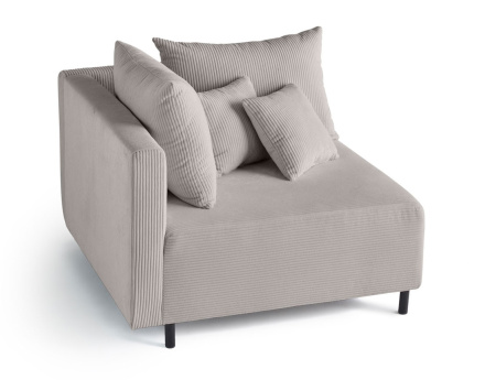 Module d'assise d'angle réversible en velours côtelé Edinburg - gauche