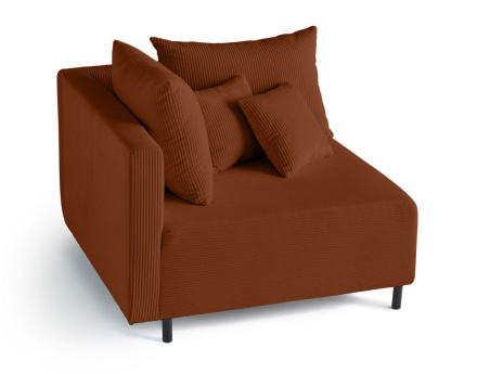 Module d'assise d'angle réversible en velours côtelé Edinburg - gauche