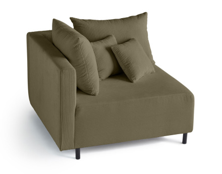 Module d'assise d'angle réversible en velours côtelé Edinburg - gauche