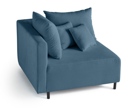 Module d'assise d'angle réversible en velours côtelé Edinburg - gauche