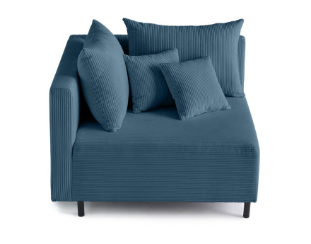 Module d'assise d'angle réversible en velours côtelé Edinburg - gauche