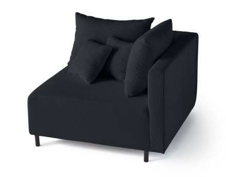 Module d'assise d'angle réversible en velours côtelé Edinburg - droit