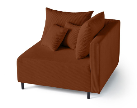 Module d'assise d'angle réversible en velours côtelé Edinburg - droit