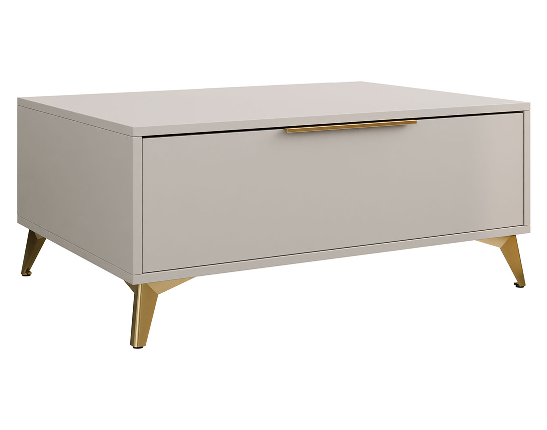 Table basse beige 1 tiroir 104 cm Boccioni