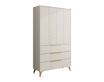 Buffet haut beige 3 tiroirs et 2 portes 104x180 cm Boccioni