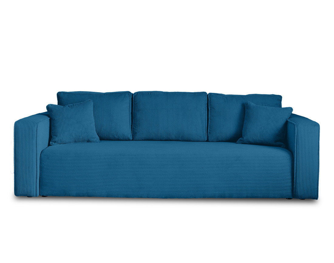 Canapé 3 places convertible avec coffre en velours côtelé Topaze