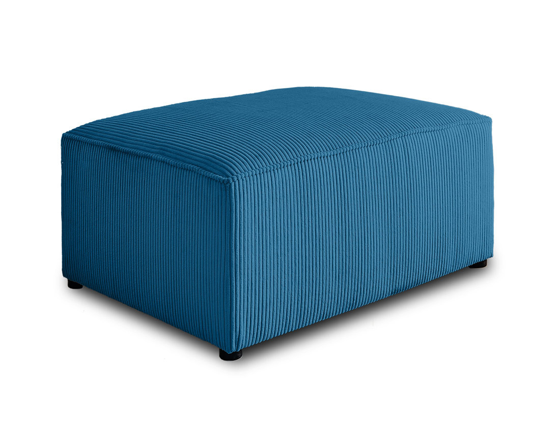 Pouf en velours côtelé Topaze