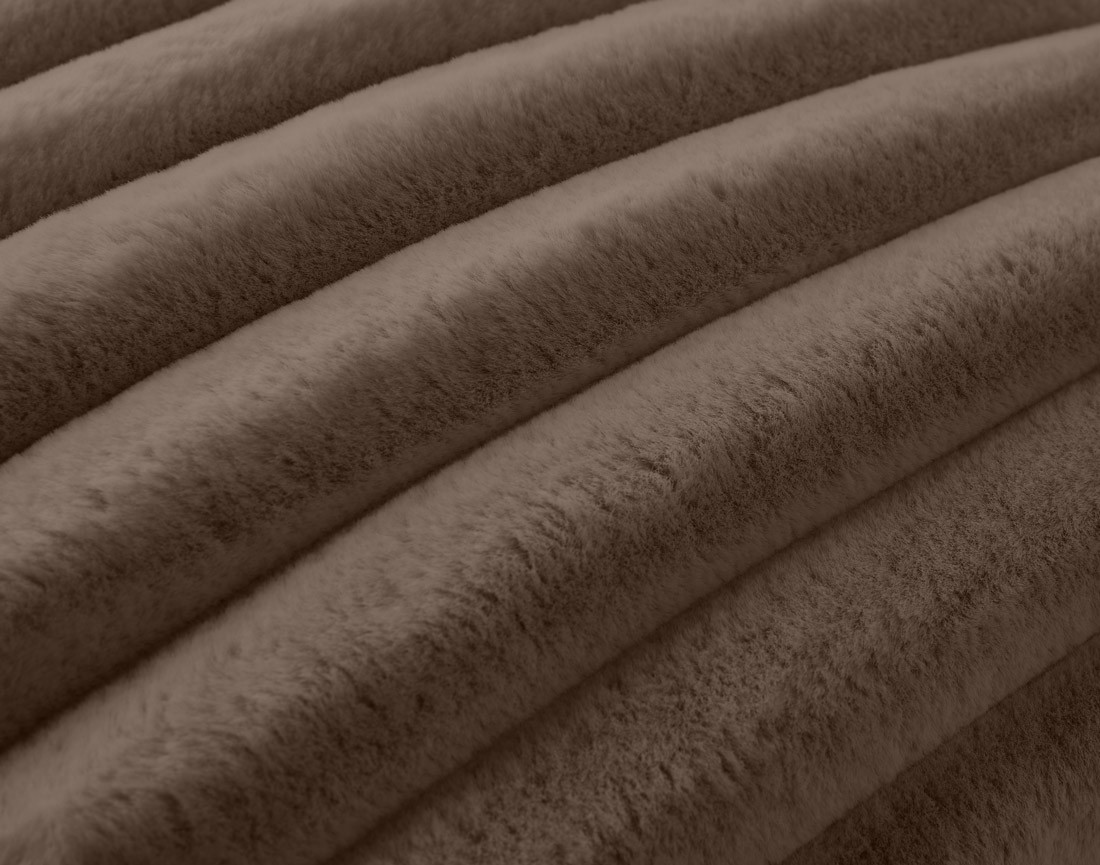 Coussin en fausse fourrure côtelé 50x50 cm Sierra