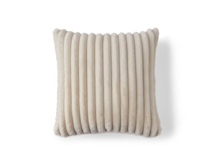Coussin en fausse fourrure côtelé 50x50 cm Sierra