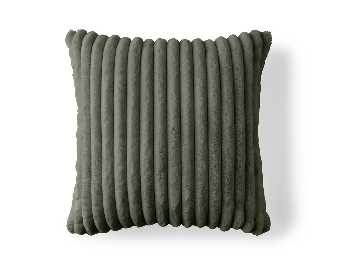 Coussin en fausse fourrure côtelé 60x60 cm Sierra