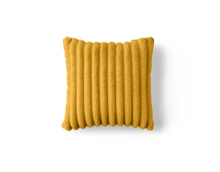 Coussin en fausse fourrure côtelé et velours 40x40 cm Pampelune