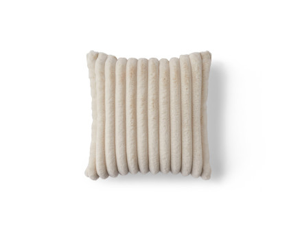 Coussin en fausse fourrure côtelé et velours 40x40 cm Pampelune