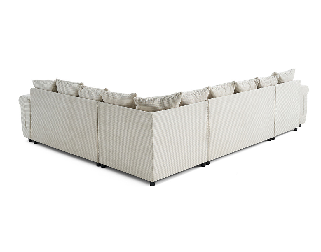Canapé panoramique convertible, en velours côtelé 7 places Henry