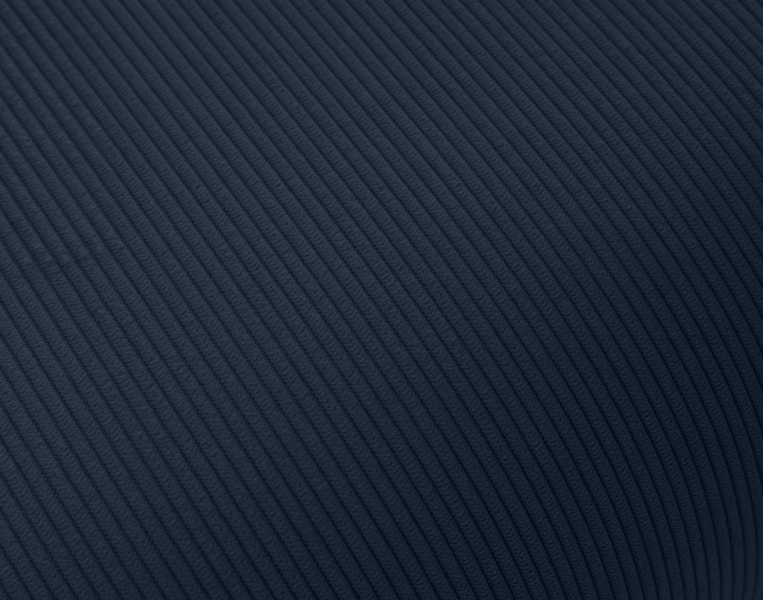 Pouf en velours côtelé pieds bois foncé - Albane