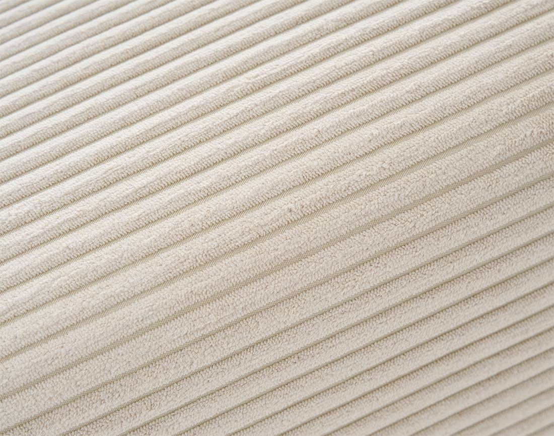 Canapé droit 4 places double méridienne en velours côtelé Garance