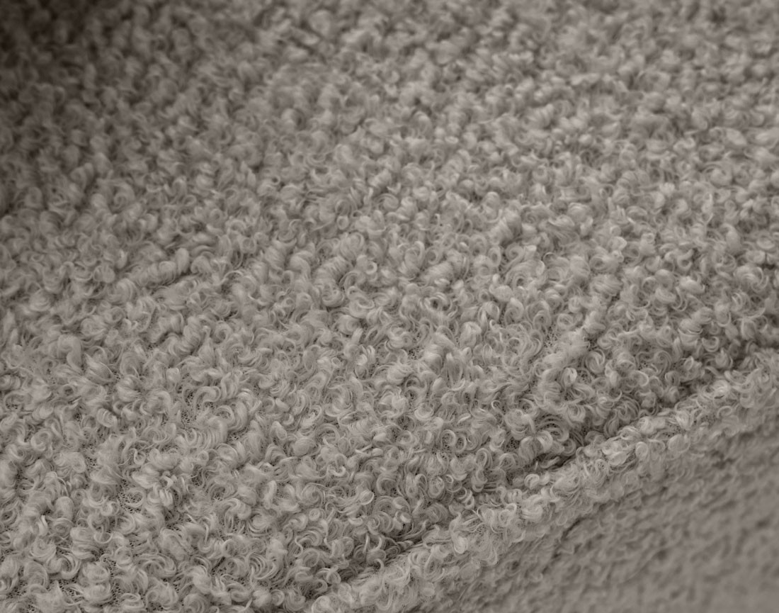 Canapé panoramique en U 7 places convertible avec coffre en tissu bouclette Topaze