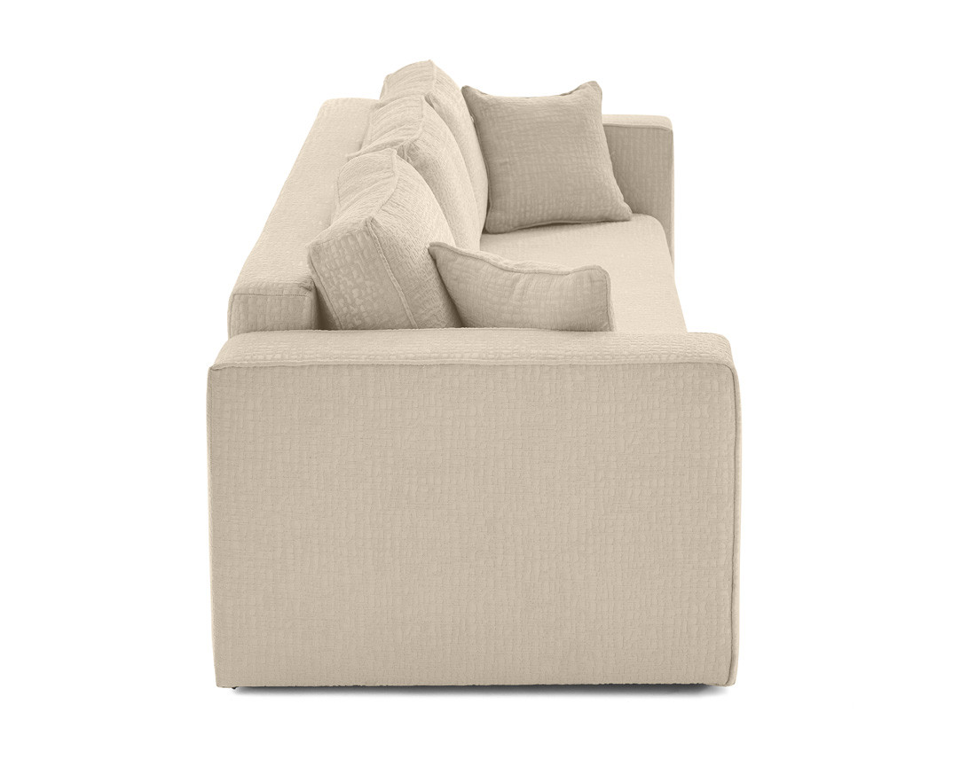 Canapé 3 places convertible avec coffre en tissu velours relief Topaze