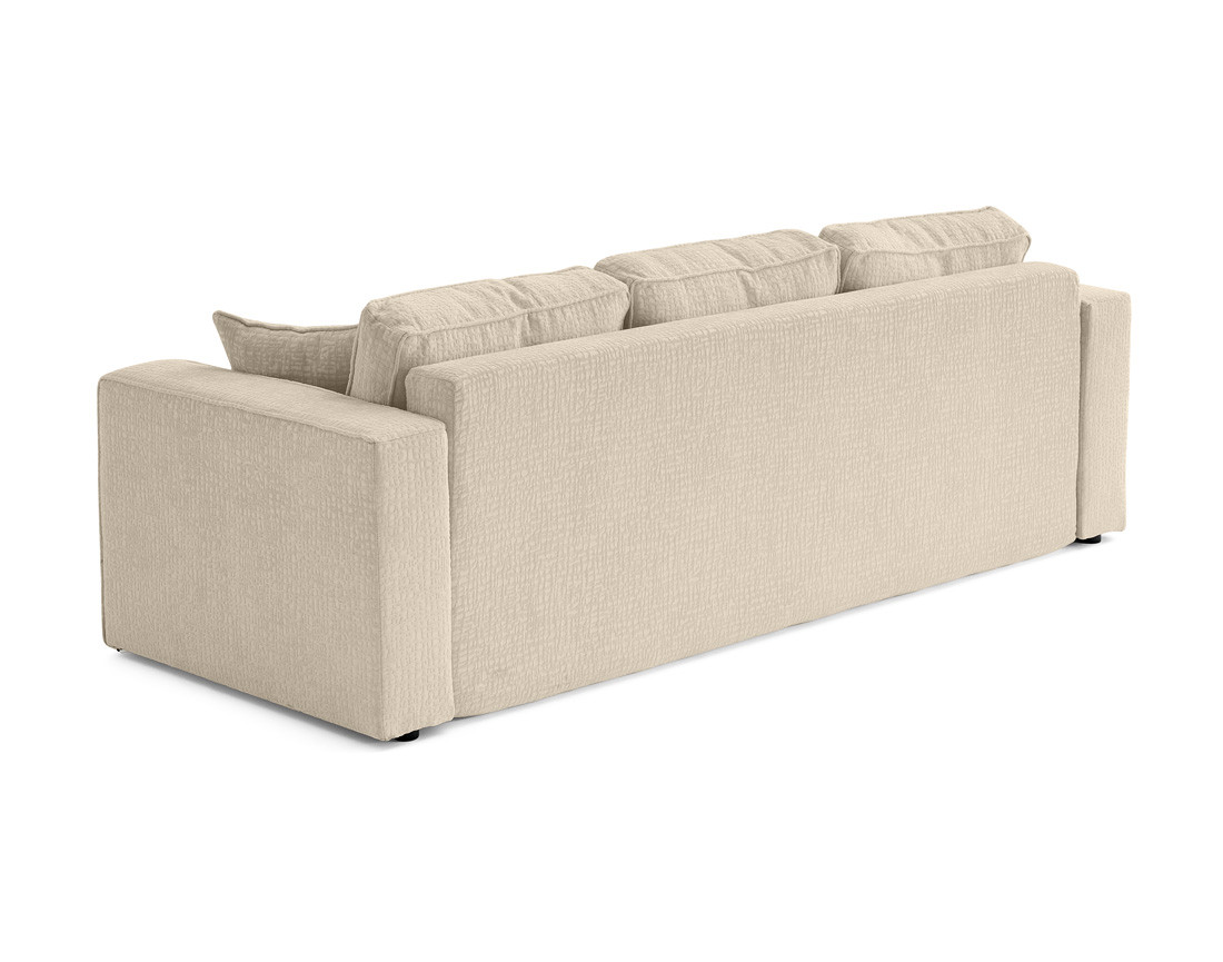 Canapé 3 places convertible avec coffre en tissu velours relief Topaze