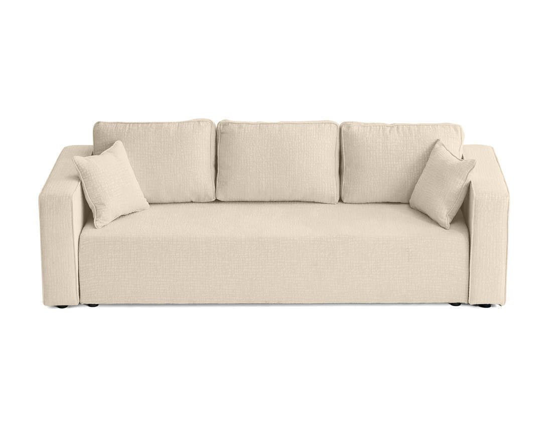 Canapé 3 places convertible avec coffre en tissu velours relief Topaze