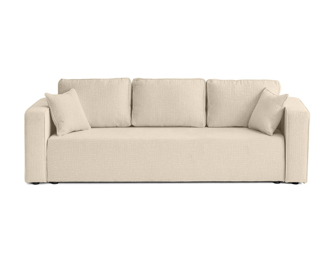Canapé 3 places convertible avec coffre en tissu velours relief Topaze