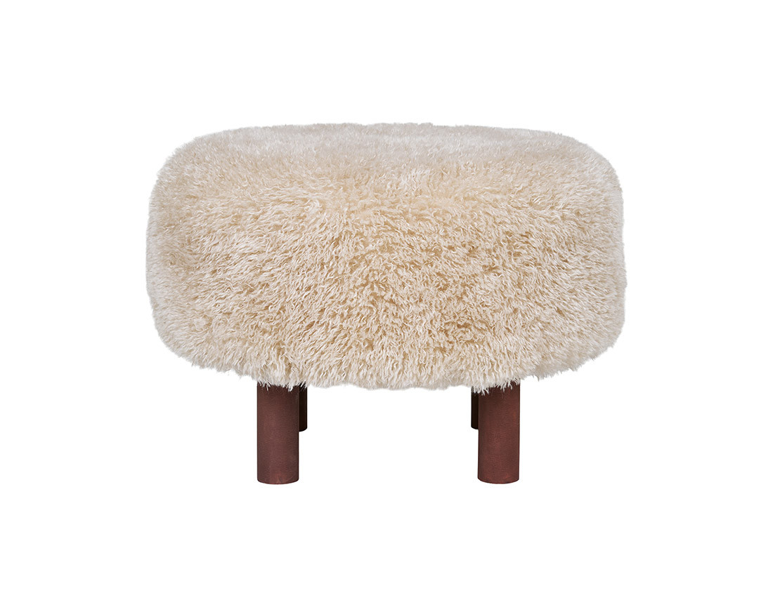 Pouf en fausse fourrure Mani