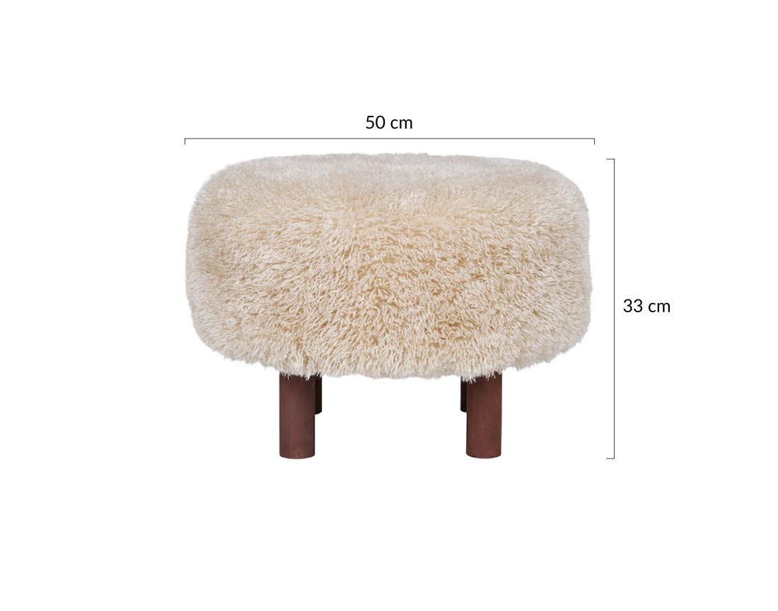 Pouf en fausse fourrure Mani